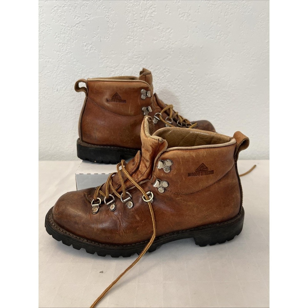 VTG Hiking Boots Wood N Stream Weinbrenner mens 8E Wide leather brown trail